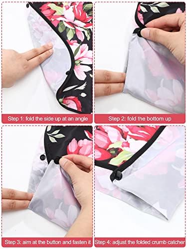 Eurzom 6 Pack Adult Bibs for Elderly Women Men, Reusable Adult Bibs for Eating with Optional Crumb Catcher Clothing Protector
