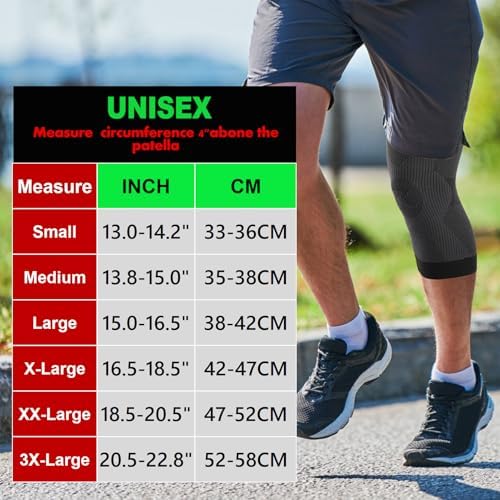 KEKING Orthopedic Brace for Tendinitis, Arthritis, ACL, MCL, Injury Recovery, Meniscus Tear, Knee Pain, Aching Knees, Patellar Tendonitis and Arthritis, Knee Compression Sleeves 2 Pack, Black L