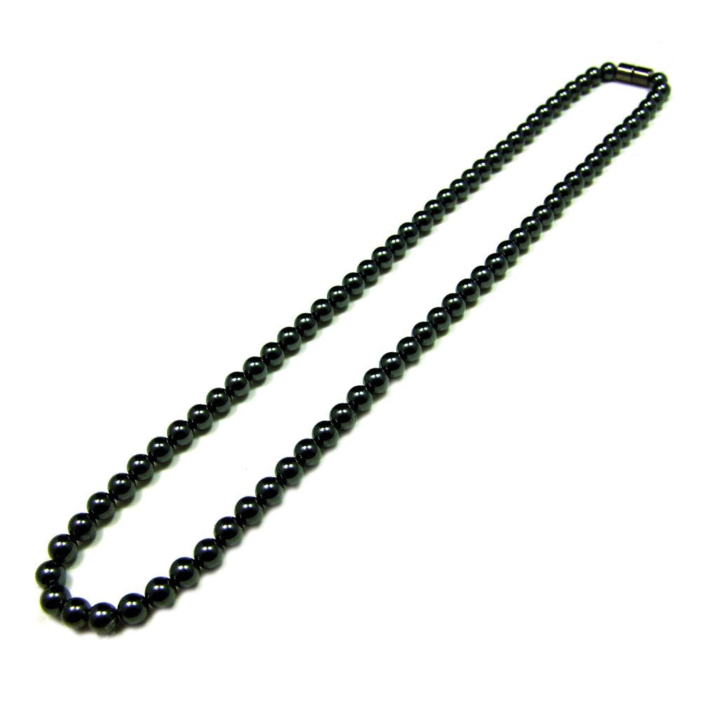 Accents Kingdom Men's Magnetic Hematite Therapy & Healing Stone with Round Beads Necklace, 22"