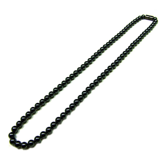 Accents Kingdom Men's Magnetic Hematite Therapy & Healing Stone with Round Beads Necklace, 22"