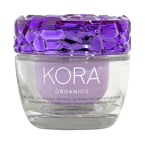 KORA Organics Plant Stem Cell Retinol Alternative Moisturizer, Active Retinol Alternative Smooths Wrinkles & Firms Skin, Face Moisturizer for Women & Men, Certified Organic, Cruelty Free, 1.69 fl oz