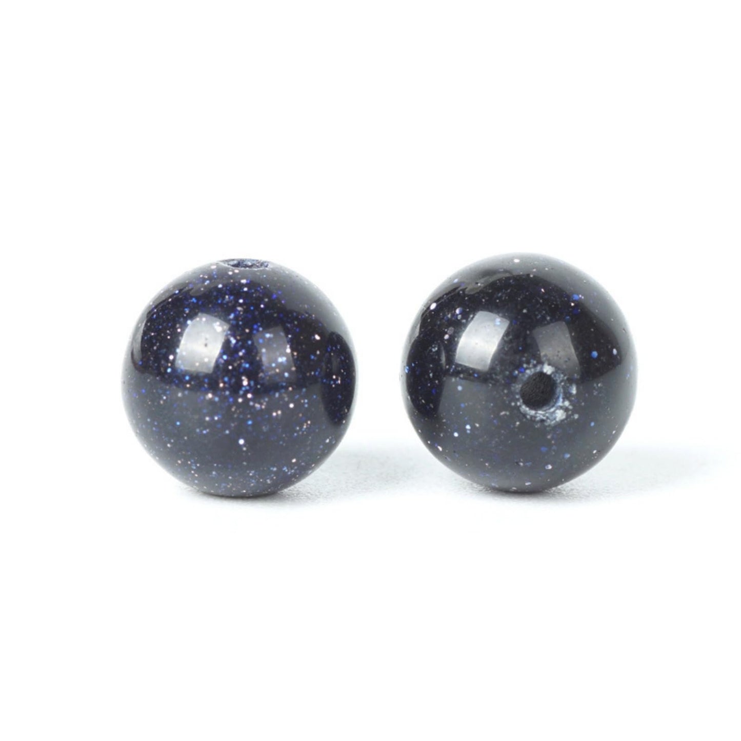 100Pcs Natural Stone 8mm Blue Sand Stone Round Loose Gemstone Energy Healing Beads Hole Size 1mm DIY Smooth Beads for Bracelet Necklace Earrings Jewelry Making