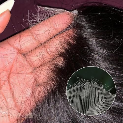 Water Wave Skinlike Real HD Lace 6x6 Closure Only Human Hair, 0.09mm Ultra-thin Invisible Swiss Curly HD Lace Deep Part Closure Pre Plucked 12A Virgin Wet n Wavy Single Knot Natural Black 14Inch