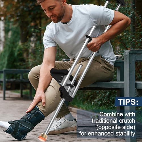 Pain Free Knee Crutch with Safety Kneepads, Ergonomic Knee Crutches with Support Platform for Enhanced Stability and Comfort, Smart Peg Leg Crutch for Single Leg Injuries