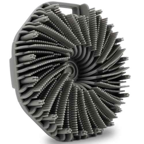 Silicone Body Scrubber£¬Exfoliating Body Scrubbers for use in Shower,Silicone Body Brush for Showering and Anti-Slippery Handles for All Skin Types(Grey)