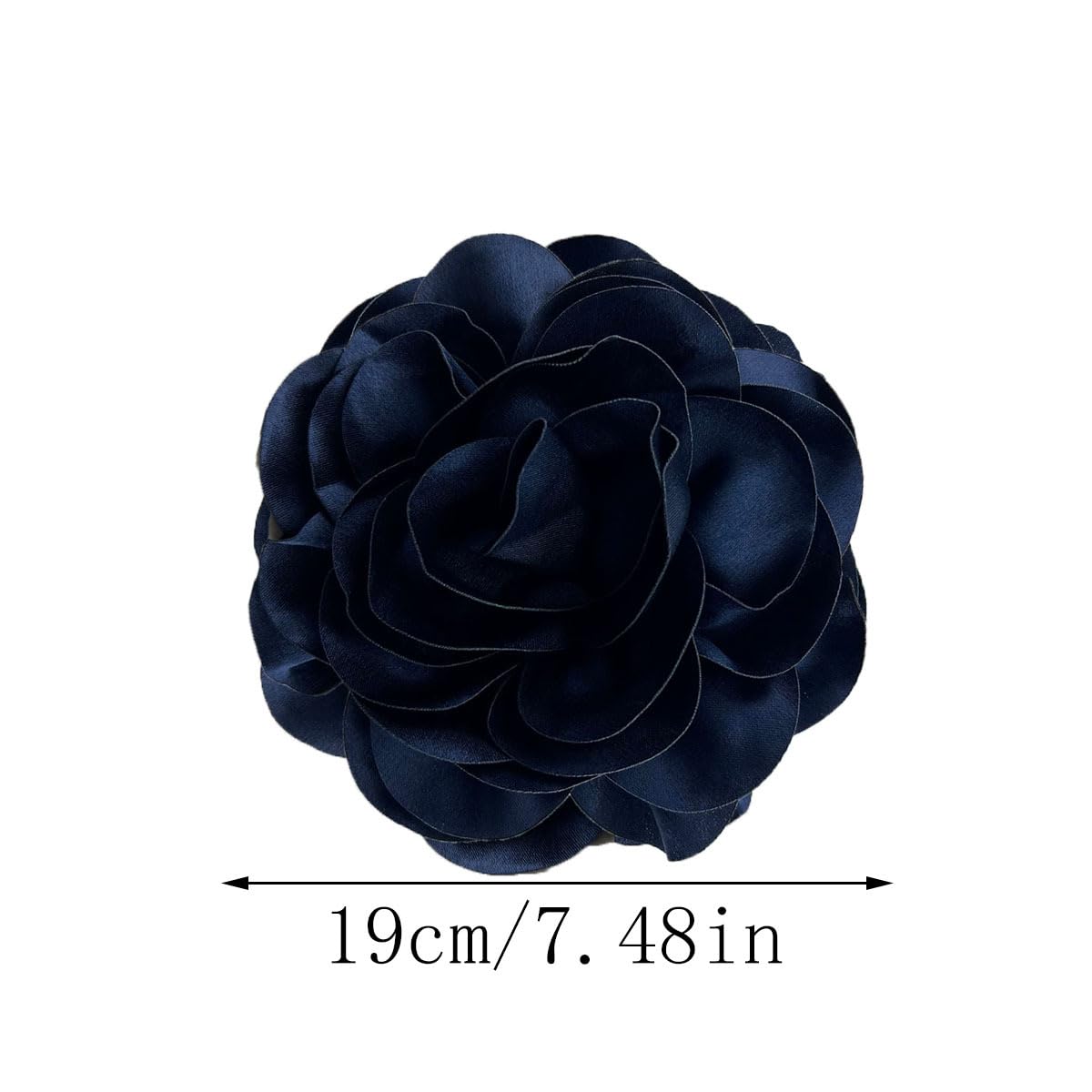 19mm Extra Large Rose Flower Brooches Lapel Pins Dainty Satin Fabric Brooches Big Camellia Flower Brooch Pin for Women Wedding Part Dance Clothes Accessories Jewelry (PinkWhite)