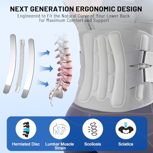 Extra Large Adjustable Back Brace-Size XXXL(Belly 61.0-68.9 in),360°Support with Removable Triangle Pad,Breathable and Durable,Ideal for Long Hours at Work and Housework.