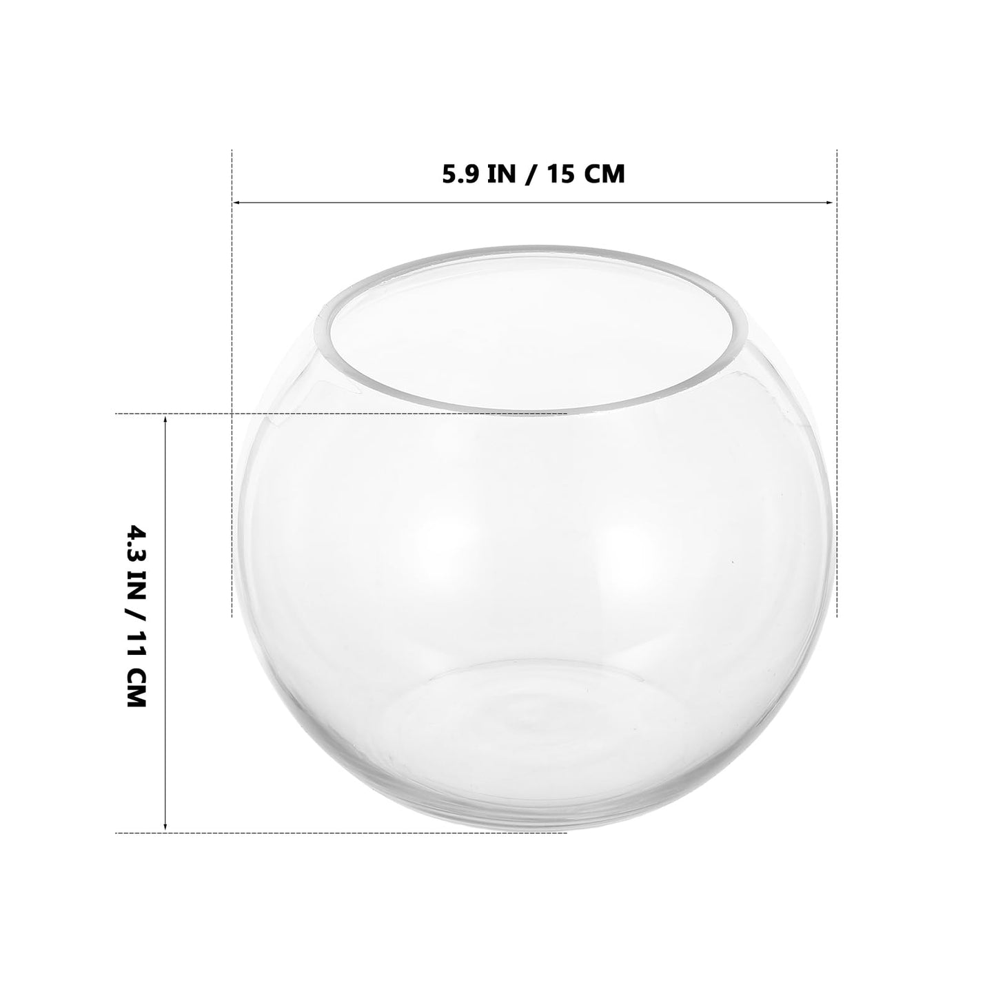 BETOOKY 15cm Glass Bubble Bowl Vase Hydroponic Plant Pot Round Glass Fishbowl Terrarium Container for Home Decoration and Wedding Centerpiece