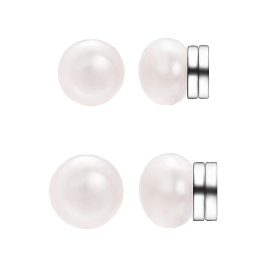 Airokiy Magnet Earrings Pearl Clip On Earrings for Women 6mm and 8mm Non Pierced Magnetic Earrings Hypoallergenic Jewelry