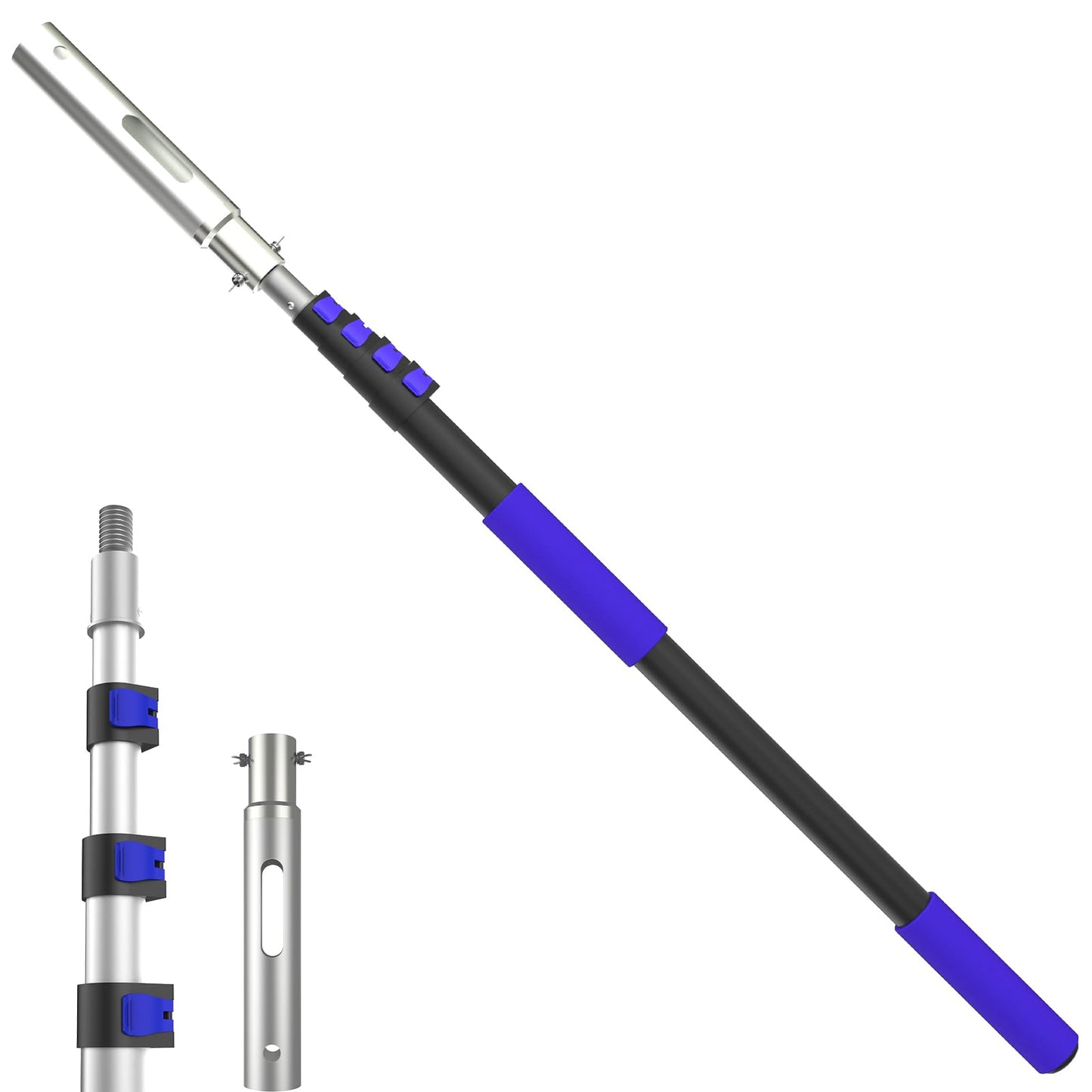 SKGPOLE Swimming Pool Pole, Upgraded 16FT Professional Telescopic Extendable Pool Pole Aluminium Heavy Duty, Adjustable Length 4 to 16 Feet, Universal Pole for Skimmer Nets, Brushes and Vacuum Heads