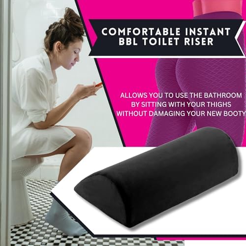BBL Pillow Toilet Seat Riser BBL Toilet Riser D-Shaped High Density Foam High Density Toilet Seat Pillow Brazilian Butt Lift BBL Toilet Seat Riser BBL Supplies