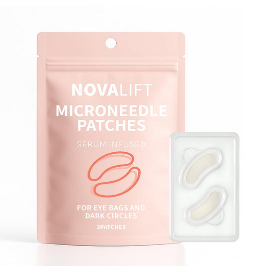 NOVALIFT Eye Patches, 1 Bag(3Patches) Hyaluronic Acid & Collagen Under Eye Mask for Dark Circles, Puffiness & Fine Lines, Deep Hydrating Anti-Wrinkle Eye Pads + Forehead