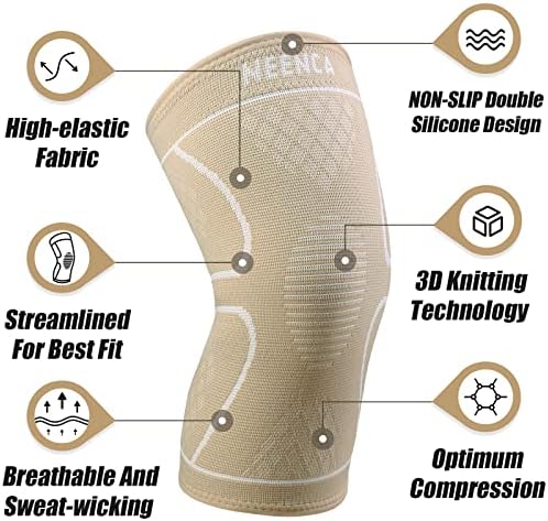 NEENCA Knee Braces for Knee Pain Women & Men -2 Pack Knee Sleeves for Knee Pain Set, Knee Brace Compression Sleeves, Knee Support for Sports, Running, Meniscus Tear, ACL, PCL, Arthritis Pain Relief...