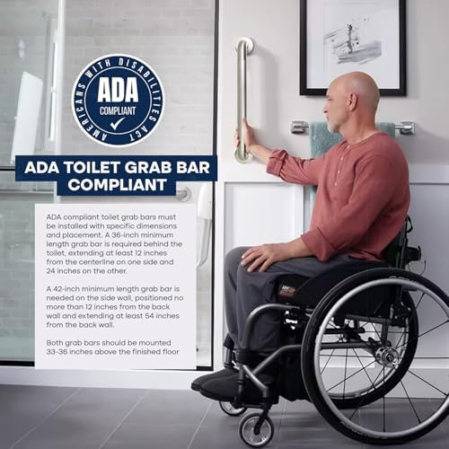 Grab Bar for Bathtubs and Showers, Anti Slip Shower Grab Bars for Seniors and Elderly, Safety Bar for Bathroom 24" x 1.5" ADA Compliant Grab Bar, Heavy Duty Stainless Steel Shower Handle
