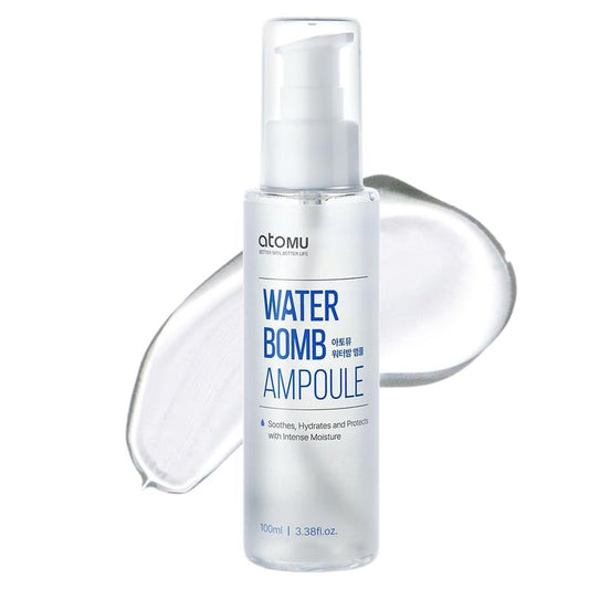 Atomu Waterbomb Ampoule, Moisturizing Soothing Face Serum for Wrinkle Improvement, Hydration Boost, Korean Skin Care (3.38fl.oz.)