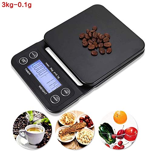 XAWSOP Electronic Scale Digital Kitchen Scale, High Precision with Thermometer Timer Tare LCD Display Instant Read Anti-Slip, Suitable for Kitchen,