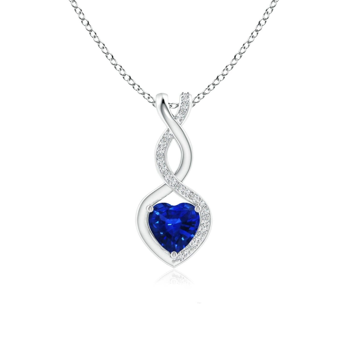 Angara Natural Blue Sapphire Pendant for Women | 0.3 ct Heart Shape Blue Sapphire Diamond Heart Pendant Necklace in Sterling Silver | September Birthday, Gemstone Jewelry Gift | AAAA | 4mm