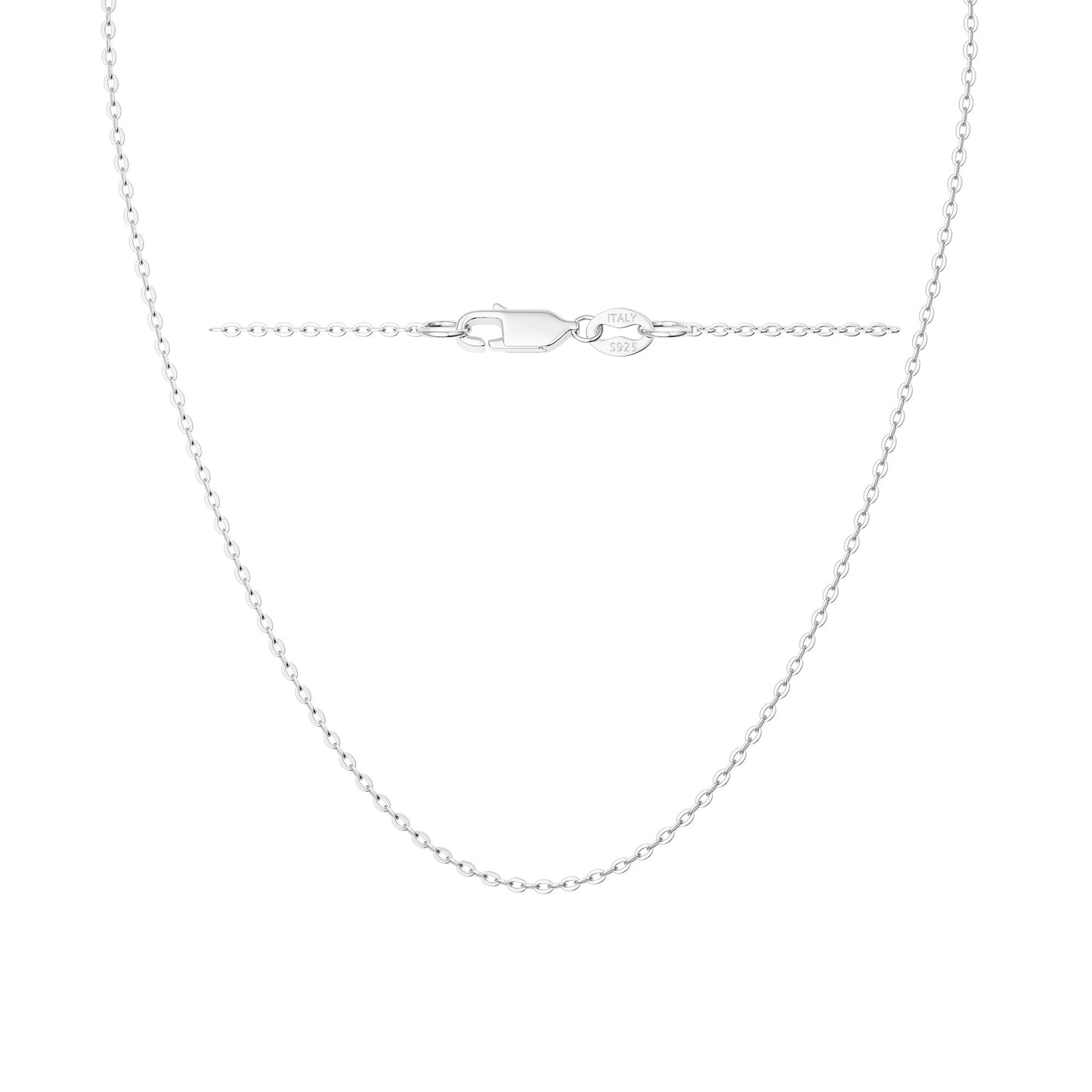 Freekiss 925 Sterling Silver Chain Choker Necklace for Women Trendy 16+2 Inch Adjustable Dainty Layered Classic Chain Necklace Simple Minimalism Fashion Silver Jewelry Gift