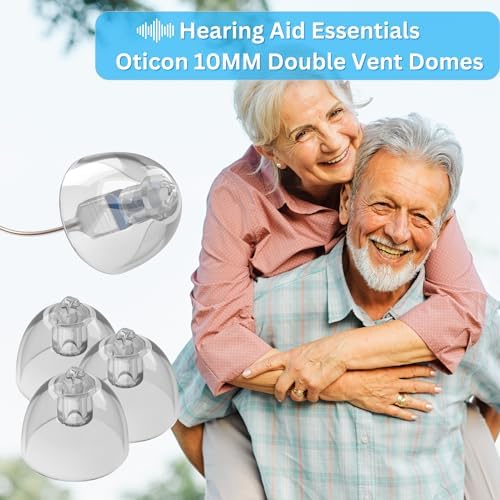Hearing Aid Domes for Oticon Minifit Bass 10MM Double Vent Domes, Qty 36, Oticon Dome Replacements, Universal Oticon 10MM Domes Hearing Aid Supplies 10MM