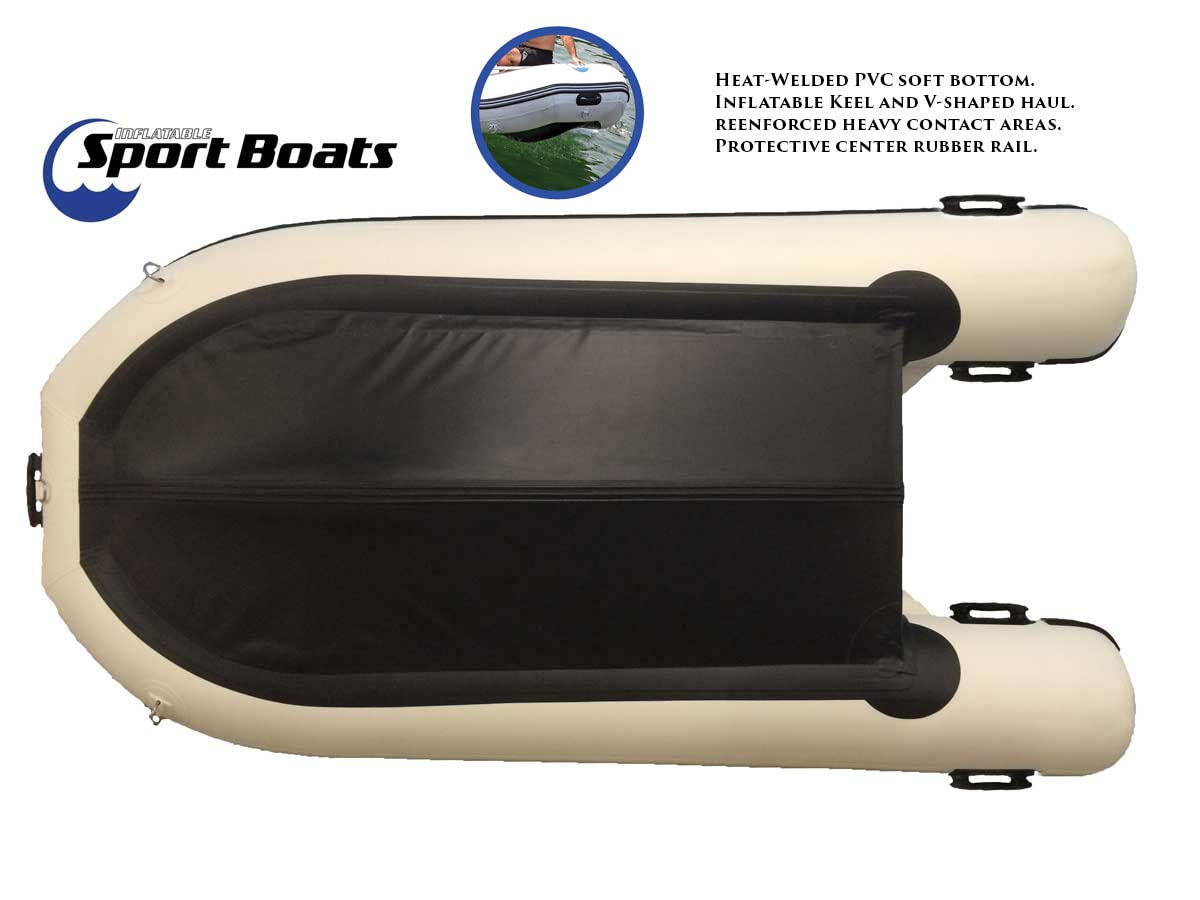 Inflatable Sport Boats Killer Whale 10.8' - Model SB-330 - Aluminum Floor Premium Heat Welded Dinghy with Seat Bag