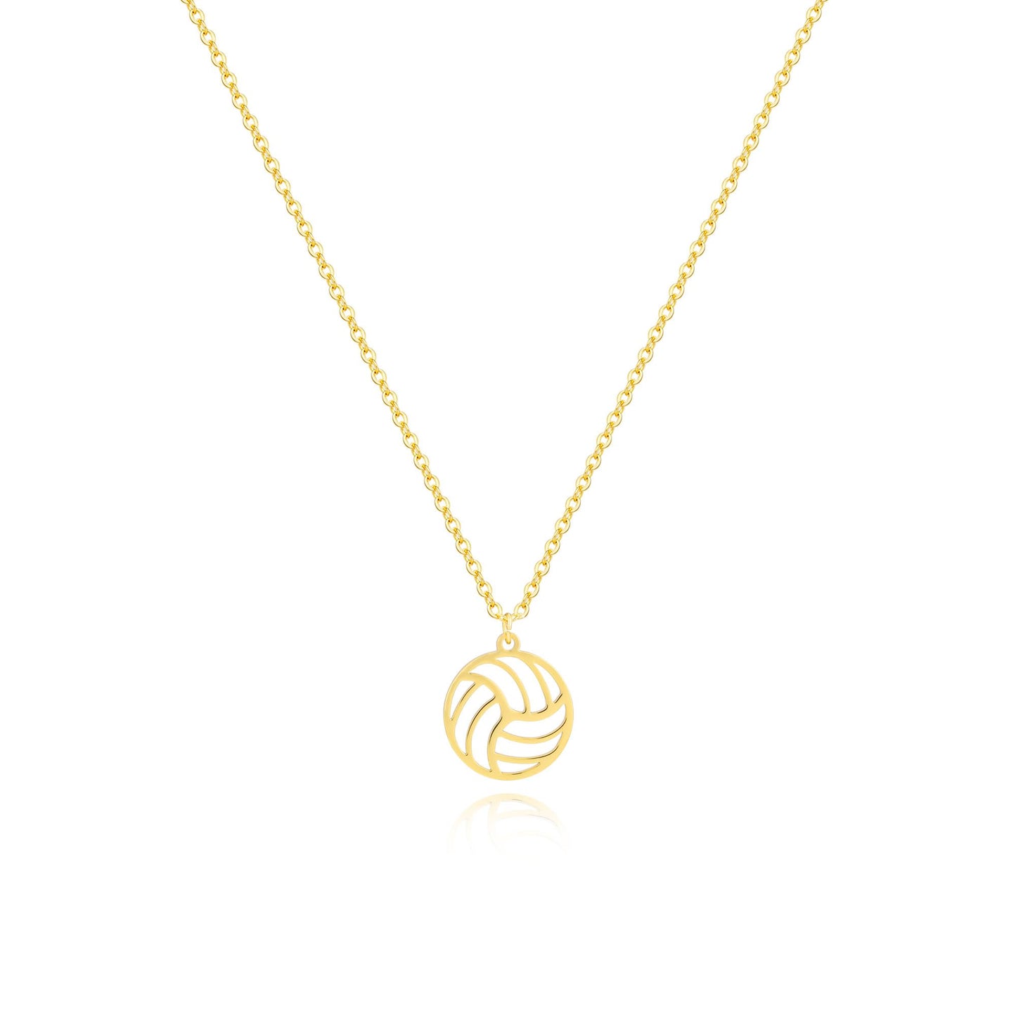 GUOKE Gold Volleyball Necklace for Women – 14K Gold Plated Sports Pendant, Dainty Volleyball Charm Necklace, Athletic Minimalist Jewelry for Her