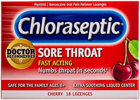 Drive Medical White Powder-Coated Grab Bar with Chloraseptic Cherry Sore Throat Lozenges 18 Count