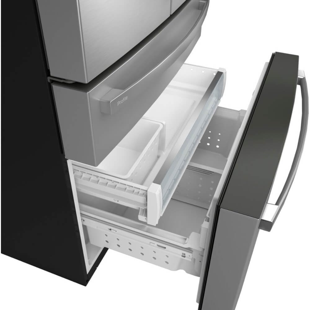 GE Profile 28.7 cu. ft. 4-Door French Door Refrigerator in Stainless Steel with Dual-Dispense Autofill Pitcher PGE29BYTFS