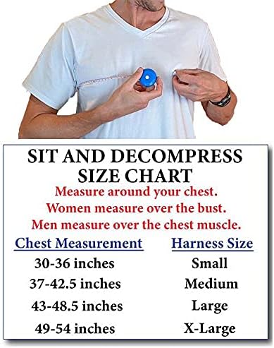 Sit and Decompress Back Stretcher 3 Minutes A Day Low Back Traction Therapy Spinal Decompression Inversion Table Alternative Safe for All Back Conditions (Medium Harness No Bar)