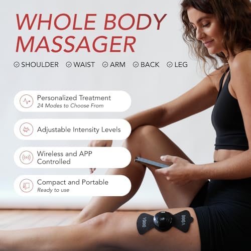 VPOD Deluxe TENS Unit Muscle Stimulator with EMS Therapy for Muscle Recovery, Back Pain Relief, Neck Pain Relief and Sciatica Pain Relief, 24 Modes, Wireless, Portable, and Bluetooth-Enabled