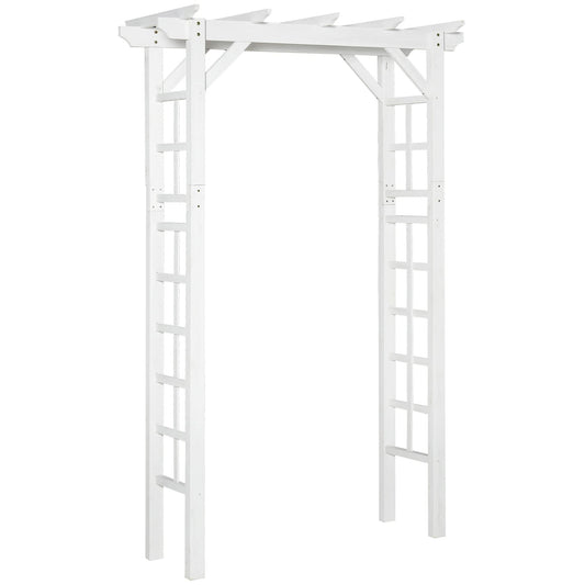 85" Wooden Garden Arbor for Wedding & Ceremony, Outdoor Garden Arch Trellis for Climbing Vines – White