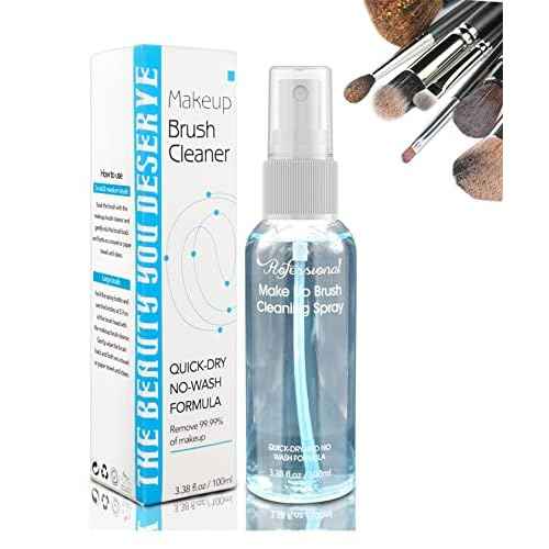 Makeup Brush Cleaner for Cosmetic Brushes, No-washing Quick Drying Deep Cleaning Spray Ideal for Makeup Brushes Sponges for Women Girls 3.38 oz