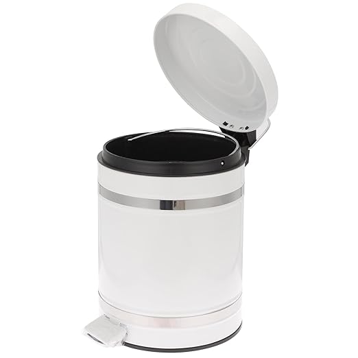 Roman Pattern Round Step Trash Can with Lid, 12l Foot Pedal Garbage Bin for Home Bathroom Kitchen, Steel Wastebasket with Covered Lid for Office and Bedroom Use
