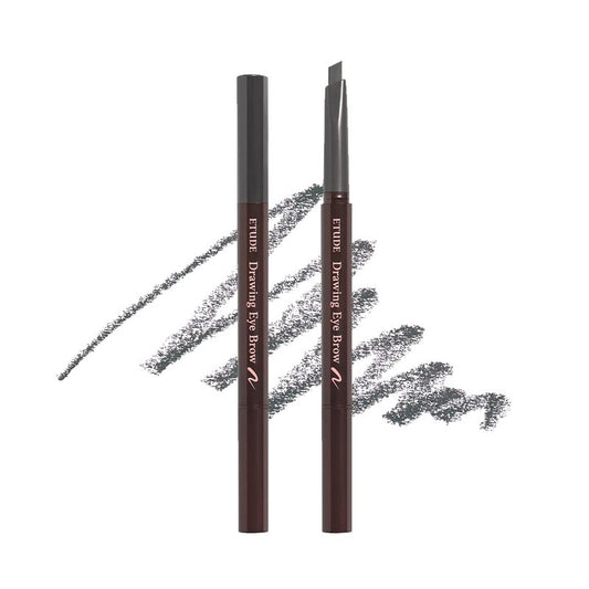 ETUDE Drawing Eye Brow, Eyebrow Pencil, Microblading, Long Lasting, Soft Textured Natural Daily Look, Korean Makeup, Beauty, Dark Gray (0.008 Ounce)