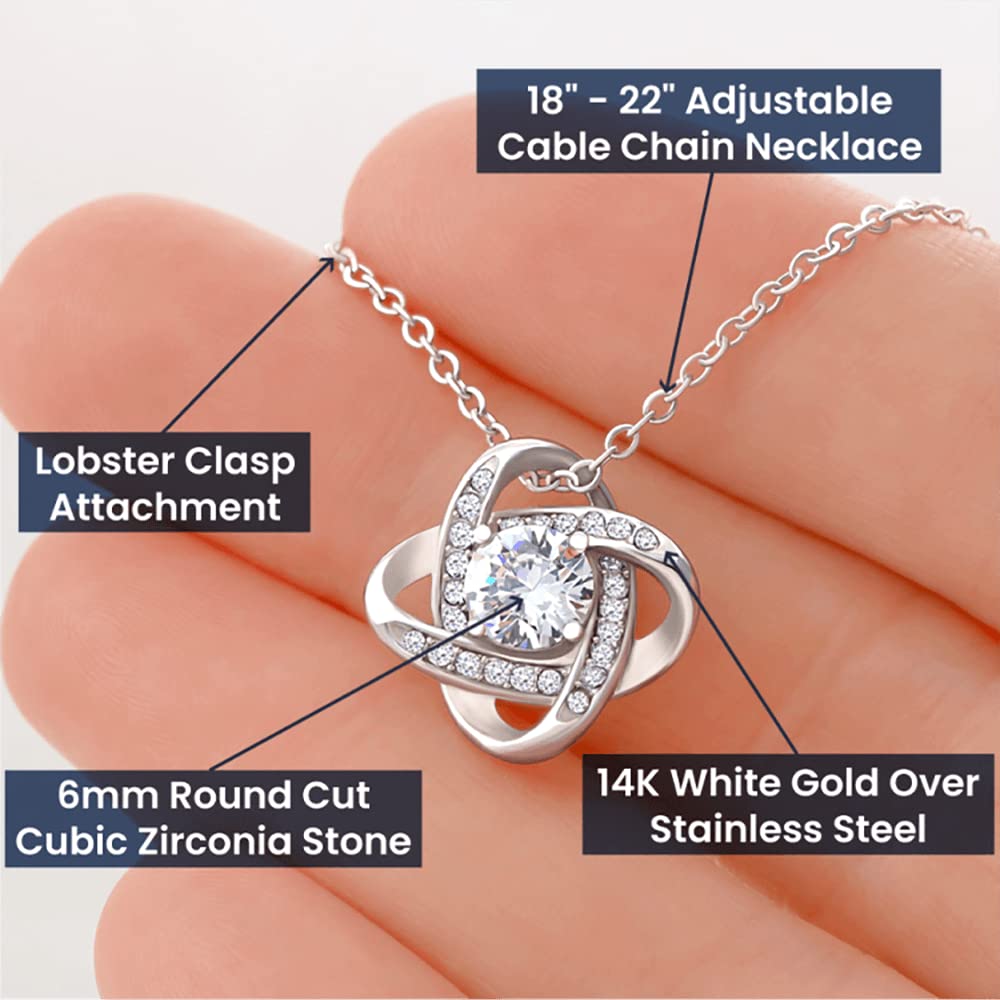 75th Birthday Gifts for Women, Elegant Love Knot Necklace with Message Card, Jewelry Gift for Grandma, Mom, or Wife, Milestone Birthday Keepsake