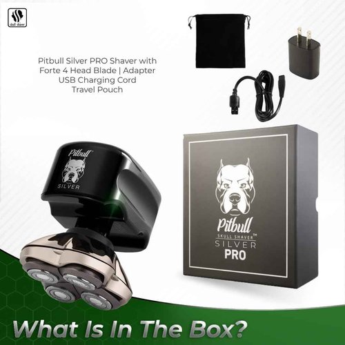 Skull Shaver Pitbull Silver Pro and Carver PRO 4 Head Replacement Blade Bundle