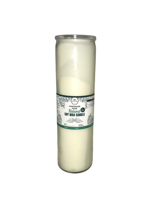 7 Day Prayer Candle | Alter | Glass Unscented Natural Pure Organic Plant-Based Dye Free Soy Wax 2 inches x 9 inches Pillar Candle