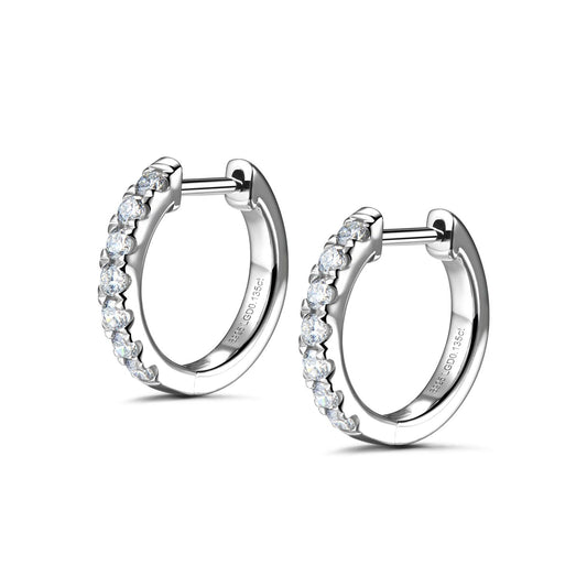 Agvana 0.13 Ct. Tw. Lab-Grown Diamond Hoop Earrings in Sterling Silver (D-E Color, VS Clarity) Fine Jewelry for Women Anniversary Birthday Gifts for Women Her, Size 8MM