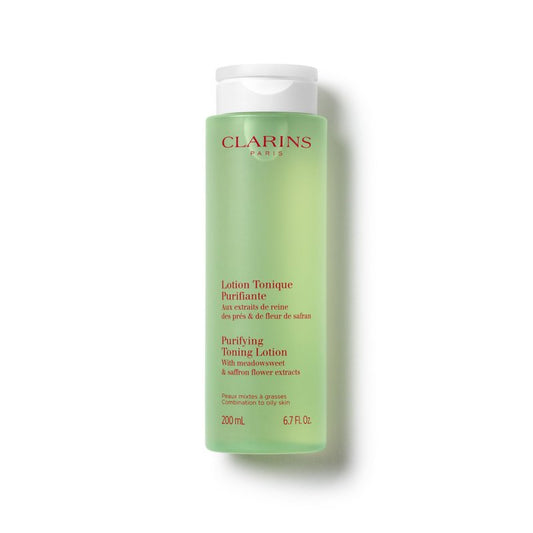 Clarins Purifying Toning Lotion | Less Oily Skin After 14 Days of Use* | Cleanses, Hydrates, Purifies, Mattifies and Balances Skin's Microbiota | Contains Witch Hazel | Combination To Oily Skin Types