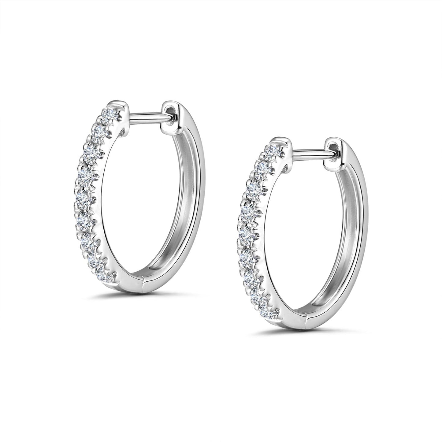 Agvana 0.78 Ct. Tw. Lab-Grown Diamond Hoop Earrings in Sterling Silver (D-E Color, VS Clarity) Fine Jewelry Anniversary Birthday Gifts for Women Her, Size 20MM