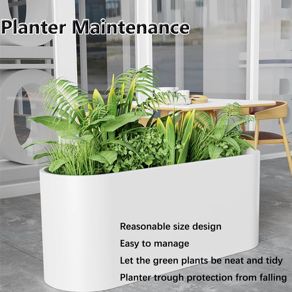Sions Freestanding Planter Garden Beds, Outdoor Galvanized Planter Raised Garden Boxes, Raised Vegetable Gardens and Balcony Plant Tray Planting Beds,White 50cm*30cm*50cm