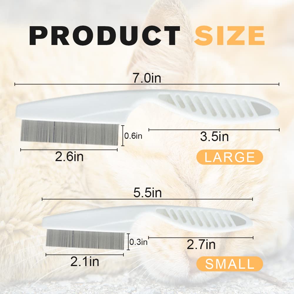 Dog Comb 2 Pack, 2026 New Professional Pet Eye Comb and Grooming Comb Set, Stainless Steel Fine Tooth Tear Stain Remover for Cats and Dogs, Pet Comb for Tangles Knots Loose Fur