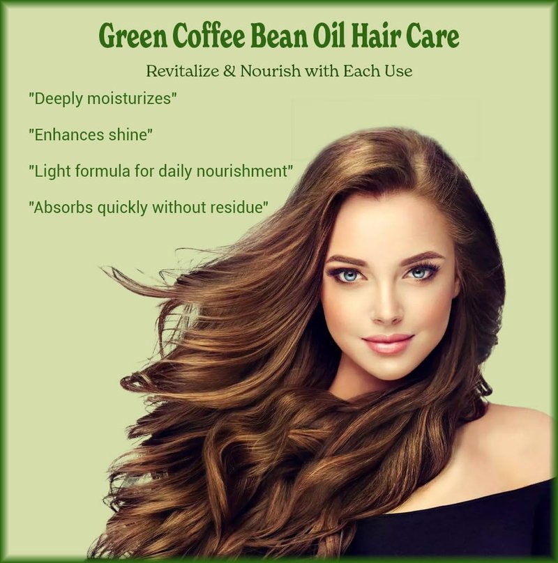 Natural Born Oils Green Coffee Bean Oil, 4oz, Organic, Cold-Pressed, Rich in Antioxidants, Perfect for Skin Firming, Hair Strengthening