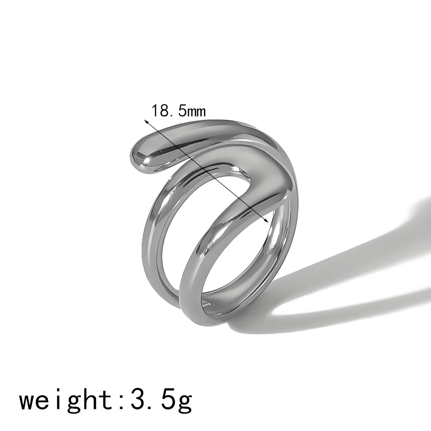 AIETUE Chunky Rings For Women, Gold Silver Thumb Ring Asymmetrical Wavy Curve Ring Adjustable Non Tarnish Dainty Stainless Steel New Year Anniversary Birthday Jewelry Gift (Zesty-Silver)