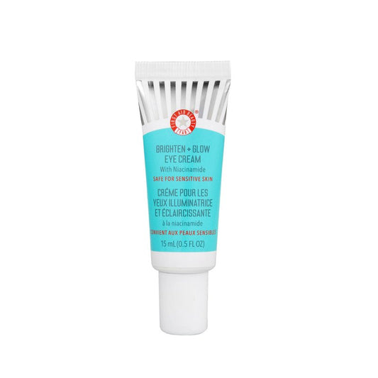First Aid Beauty - Brighten + Glow Eye Cream with Niacinamide, Gives Skin an Instant Glow and Hydrates to Gradually Brighten & Help Reduce Appearance of Dark Circles, Safe for Sensitive Skin, 0.5 oz