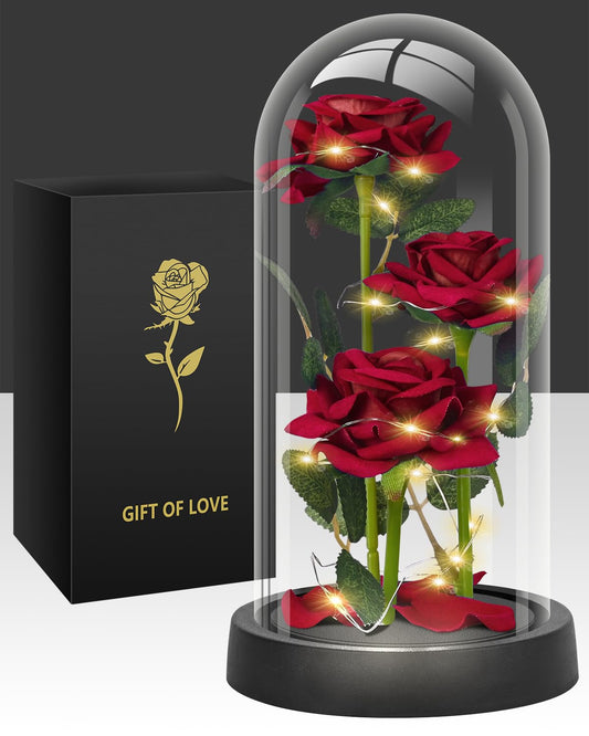 AKIYHT Glass Rose Mothers Day Flower Gifts for Mom from Daughter Son, Birthday Gifts for Women Mom Wife Girlfriend, Handmade Glass Roses Flowers Womens Gifts for, Anniversary, Womens Day, Mothers Day