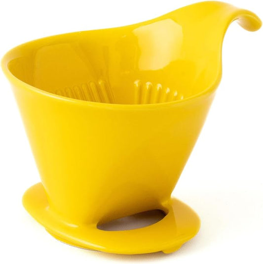 Zero Japan - Bee House Pour Over Coffee Dripper - Lead-Free & Cadmium-Free Ceramic Coffee Maker with Elegant Peek Hole, Drip Cone Brewer Coffee Gift, Brewing Accessories - Yellow Pepper, Standard Size