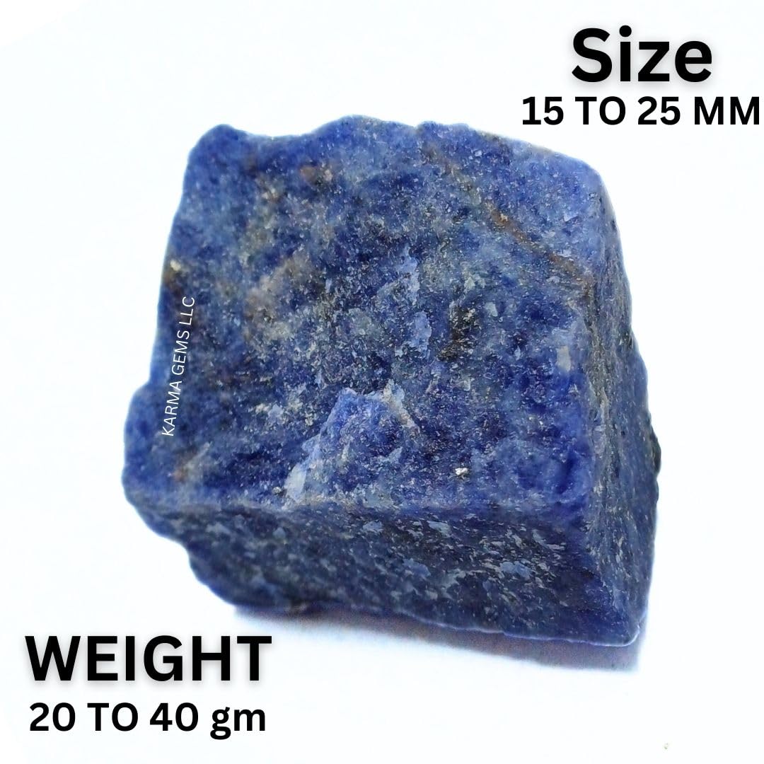 Karma Gems 5 Pcs Sodalite Natural Crystals - Raw Tumbling Rocks and Collections for Kids - Cool Agate Crystal and Stones - Chakra Energy Balancing, Meditation, and Reiki Practices