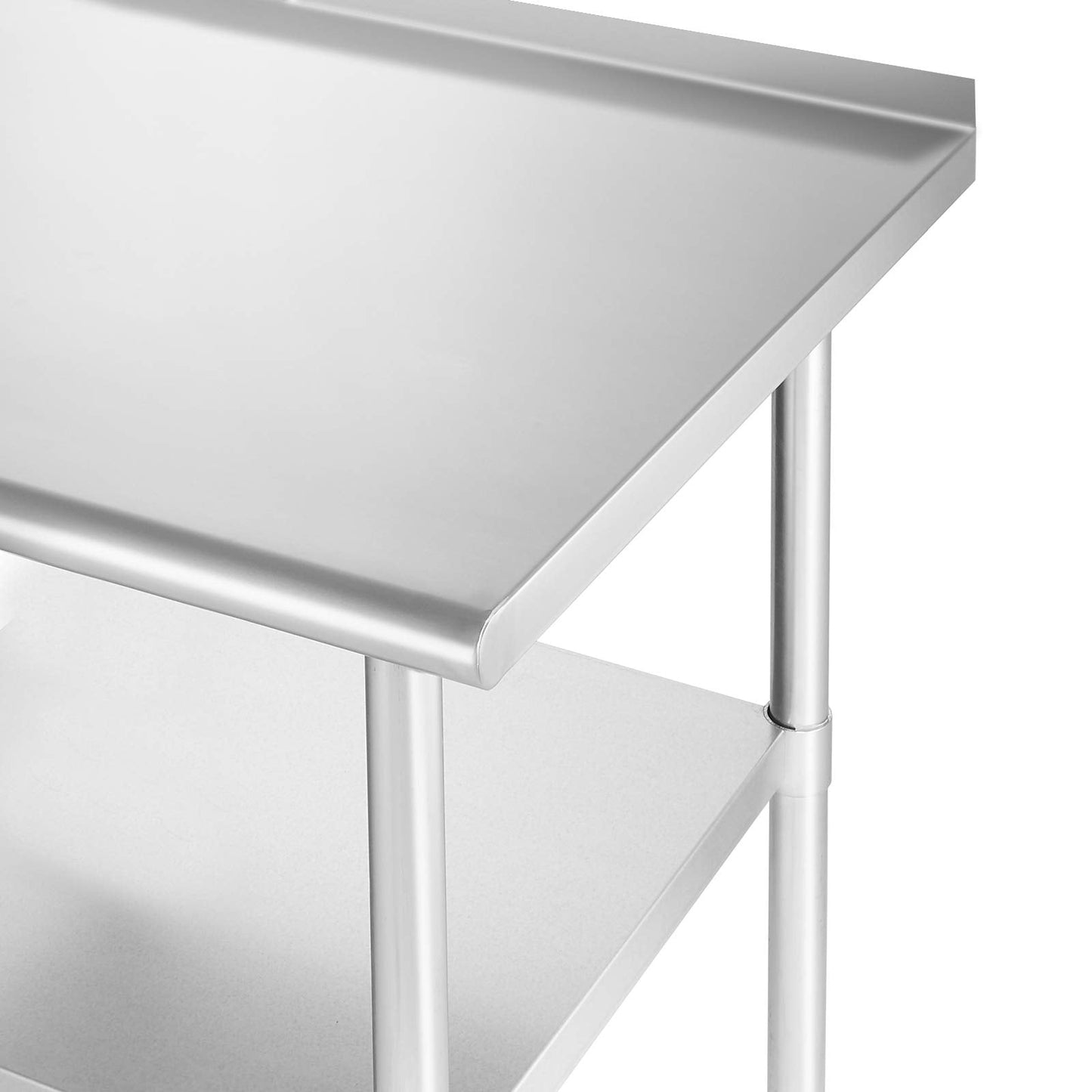GRIDMANN Stainless Steel Table 72 in. x 30 in., NSF Commercial Kitchen Prep & Work Table w/Backsplash and Wheels