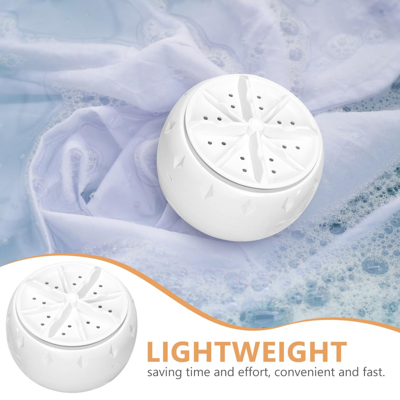 ULTECHNOVO Portable Turbine Washing Machine with Ultrasonic Cleaning, Mini Fully Automatic Washer for Underwear, Socks & Baby Clothes, USB Powered Travel Laundry Washer for RV, Apartment & Dorm