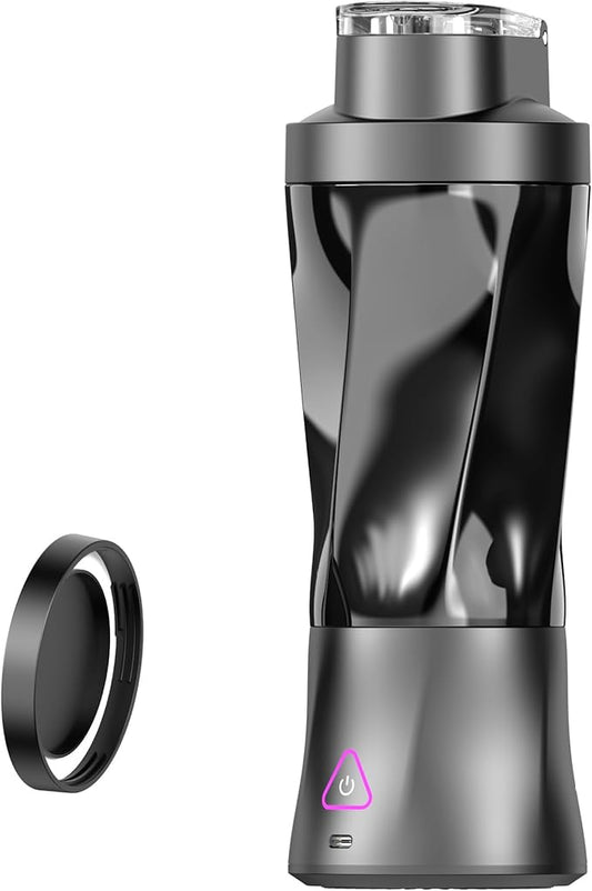 Personal Juice Blender With 24-Ounce Capacity Portable Mixing Cup USB Rechargeable Smoothie Maker BPA-Free With Leak-Proof Lid Suitable For Travel Fitness Camping And Home Use (Black)